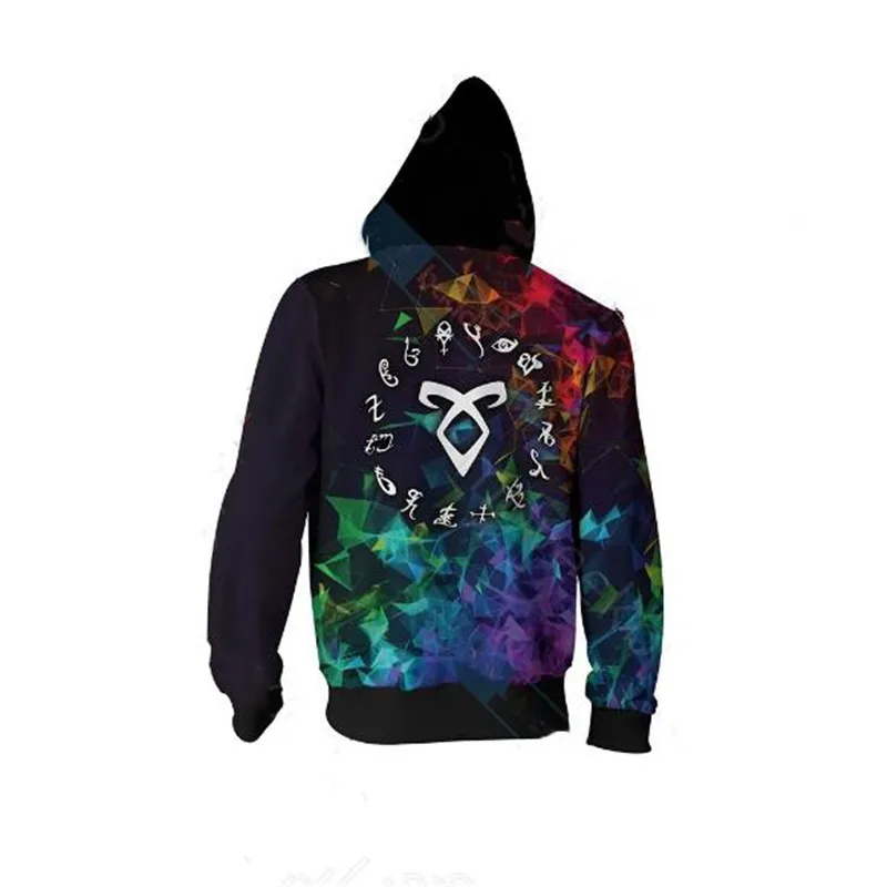 Shadowhunts Косплей татуировки толстовки на молнии для мужчин и женщин Аниме Костюмы поп спортивные свитера 3D печать Новинка