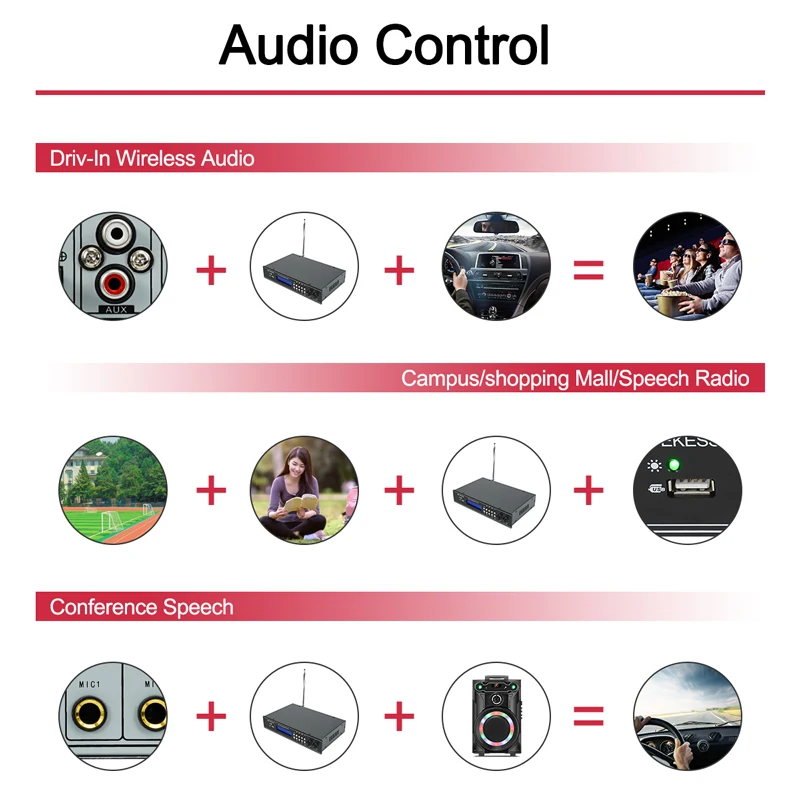 RETEKESS TR510 для привода церкви fm-передатчик трансляции поддержка AUX/MIC/Bluetooth/USB привод
