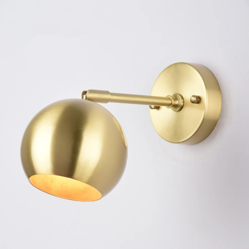 Современный медный настенный светильник размером 10 см с шариками латунный бра в