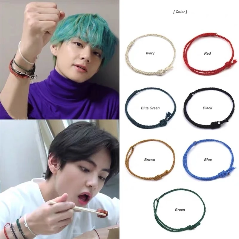 Браслет Kpop bangtan boys Kim Tae hyung плетеный браслет desire мужские корейские ювелирные