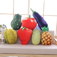 45 cm creative simulation vegetable strawberry pineapple durian pumpkin tomato cantaloupe eggplant fruit doll toys pillow