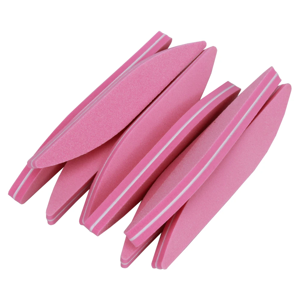5 шт./лот пилки для ногтей розовая губка наждачная бумага пилка 100/180 зернистость