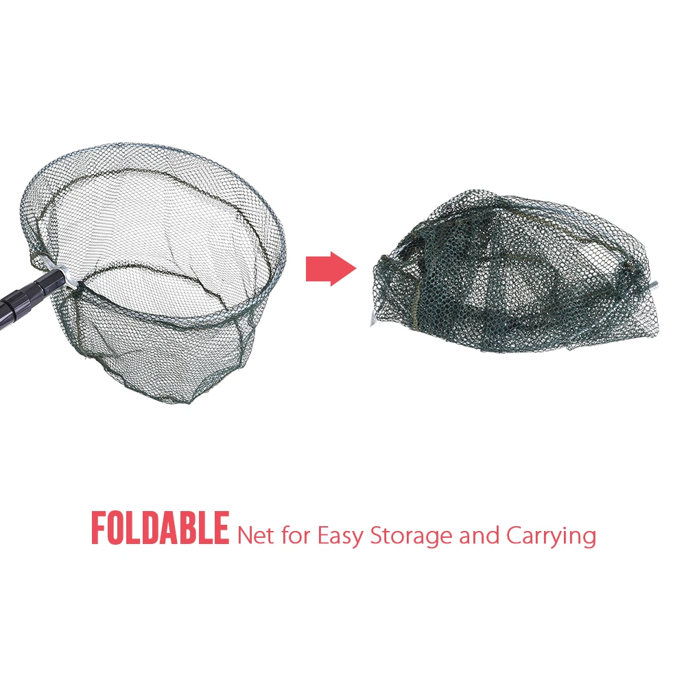 

Fishing Net Fish Landing Net Foldable Collapsible Telescopic Pole Handle Safe Fish Catching or Releasing