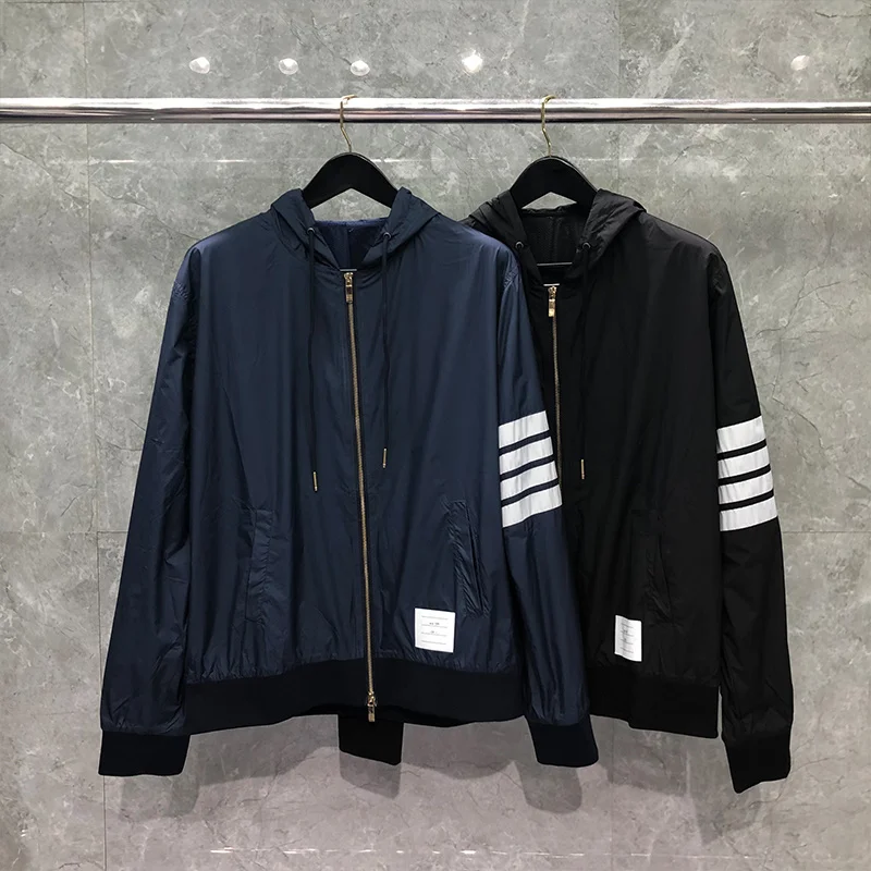 

Куртка TB THOM, осенне-зимняя мужская куртка, модные спортивные повседневные пальто, Классическая прозрачная белая куртка Ripstop с капюшоном на м...