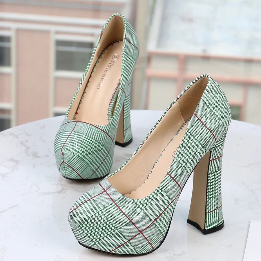 Новинка Сезон весна осень Женские туфли Туфли лодочки на каблуке 14 см и высокая