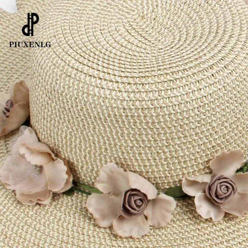 

PZZY JGDD Women's Summer Hat Beach Travel Straw Hat Female Sun Shade Bohemian And Panama Cap Big wide brim hats for women leng01