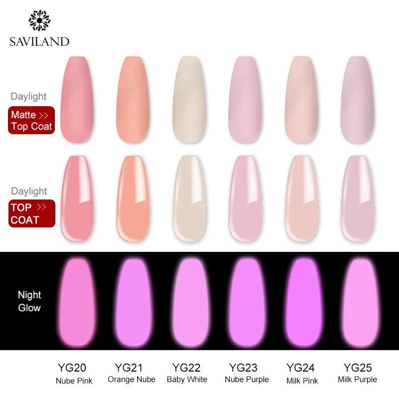 SAVILAND телесный розовый гель Красочный светящийся в темноте Гель лак Лаки