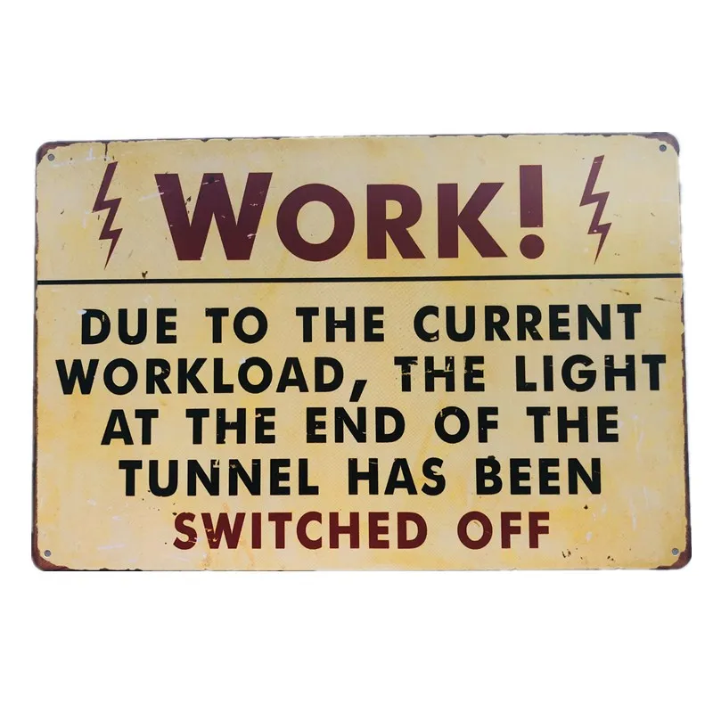 

Working Metal Tin Sign Bar Home Wall Decor Wall Plaque Decoration