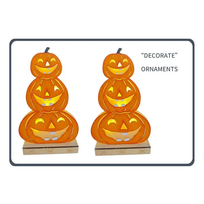 Со скелетом-тыквой светодиодный фонарь Хэллоуин деревянное украшение реквизит