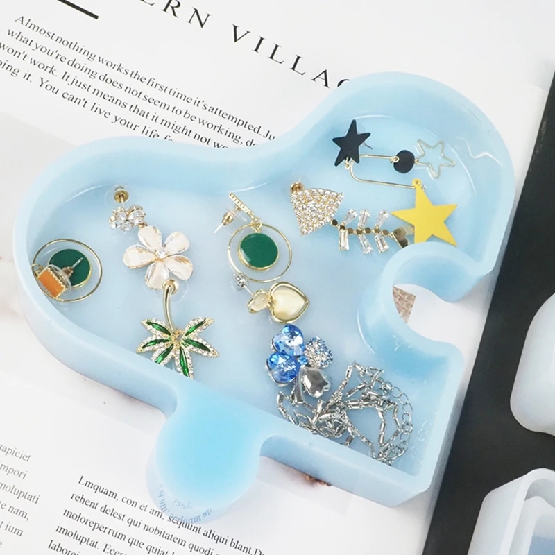 

Jewelry Case Container Resin Mold Love Heart Platter Storage Box Silicone Mould
