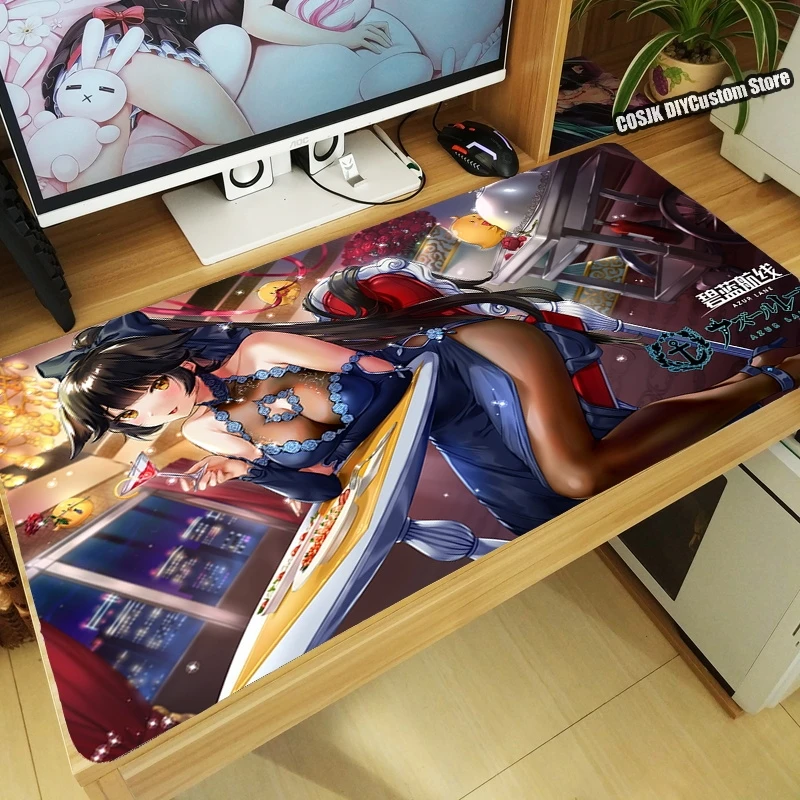 

HOT Anime Game Azur Lane Takao Mouse Pad Laptop Mat Tabletop Keyboard Mat Kawaii Gaming Thickened Desk Playmat Drop shipping