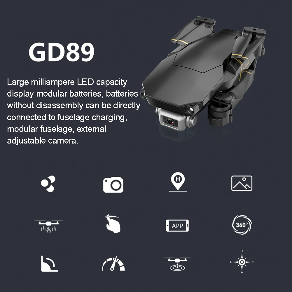 Дрон Global Drone GD89 4CH RC HD-камера Видео FPV возврат одной кнопкой Радиоуправляемый