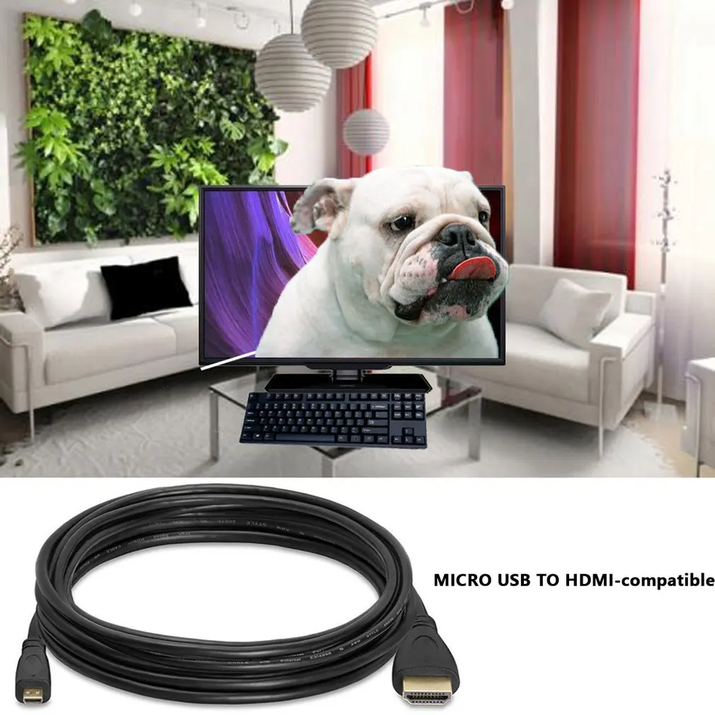 1 м HDMI совместимый кабель для телевизионного проектора компьютера Micro USB к