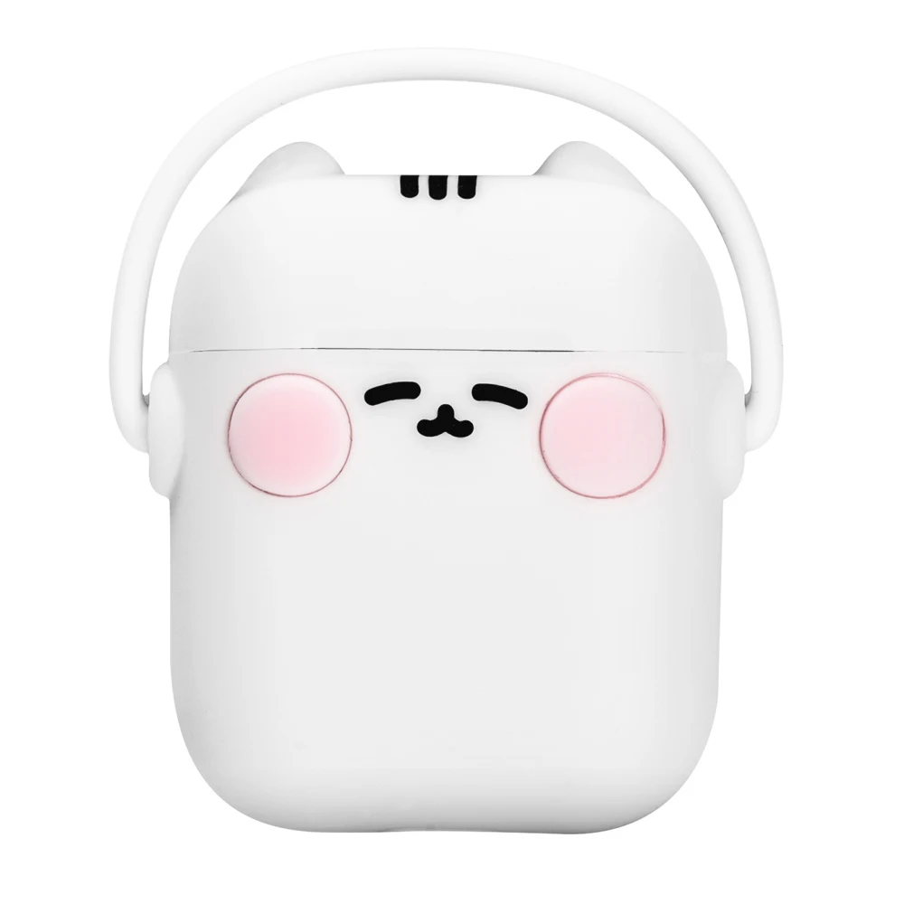 Для Apple Airpods 2 Чехол милый мягкий силиконовый Bluetooth наушники аксессуары защитный чехол для Air pods 1 чехол - Цвет: Белый