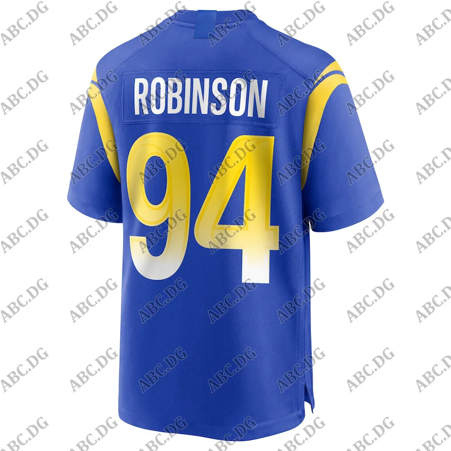 

Customized Stitch American Football Jersey Men Women Kid Youth Los Angeles A'Shawn Robinson Royal Game Jersey