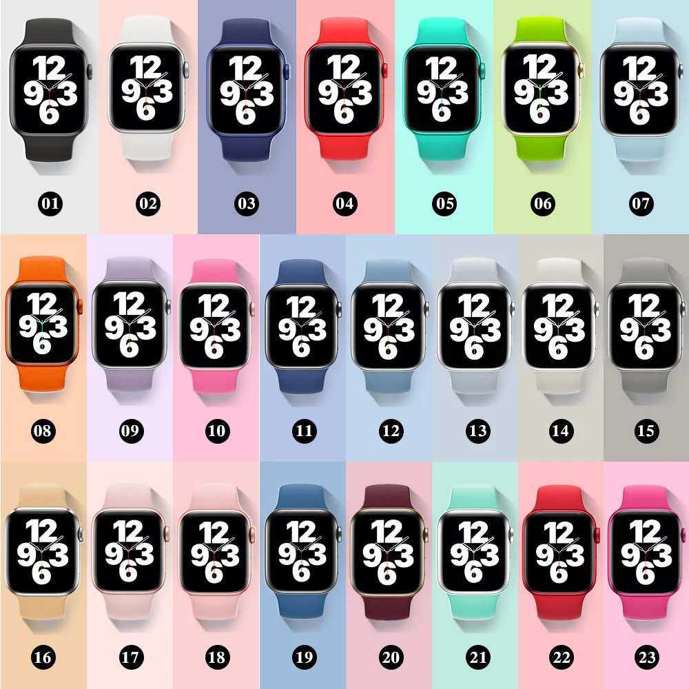 Soft Rubber Sport Band For Apple Watch SE 44mm 40mm Buckle Strap on Smart iWatch Correa Watchband Bracelet Series 65432 42mm38mm