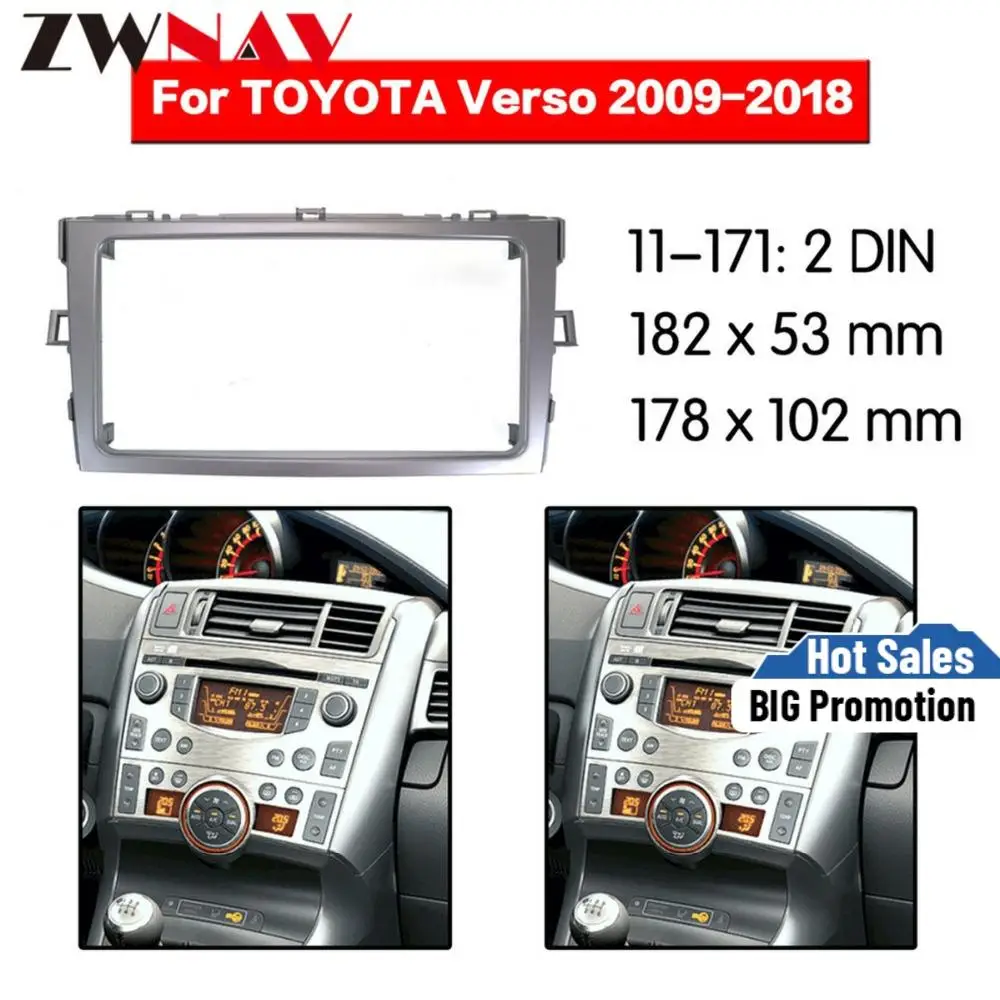 

Car DVD Player frame For 2009-2018 Toyota Verso Silver Auto AC Black LHD RHD Auto Radio Multimedia NAVI fascia