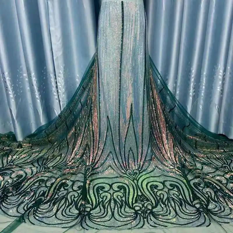 

Big Sequined Net Tulle Lace African Style Mesh Lace Of 2021 JY5016
