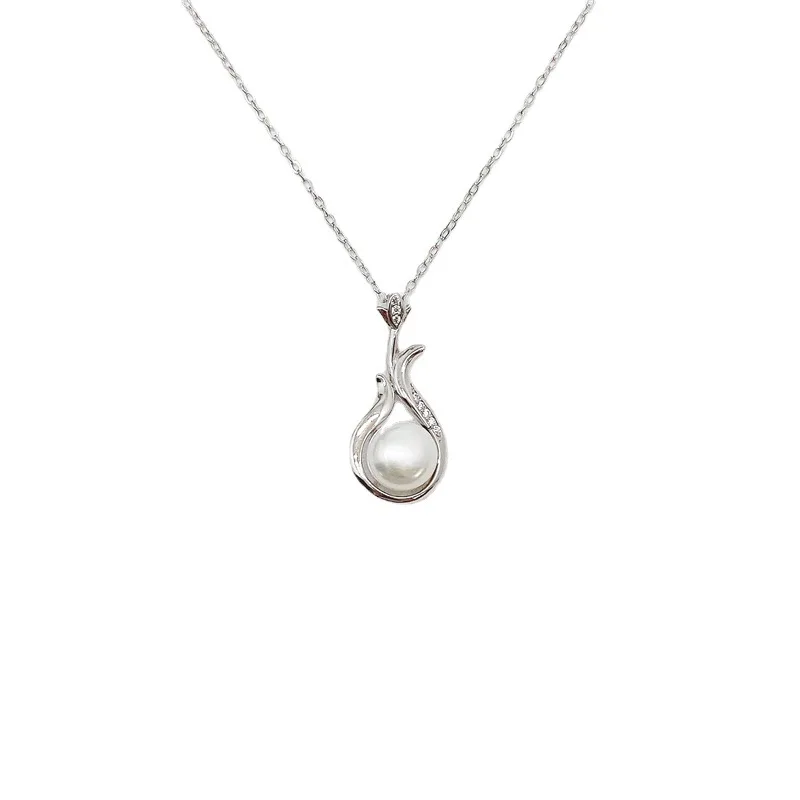 

Real 925 Sterling Silver Necklace for Women Diamond Silver Jewelry Natural Baroque Pearl Chain Choker Pendant Necklace Bijoux