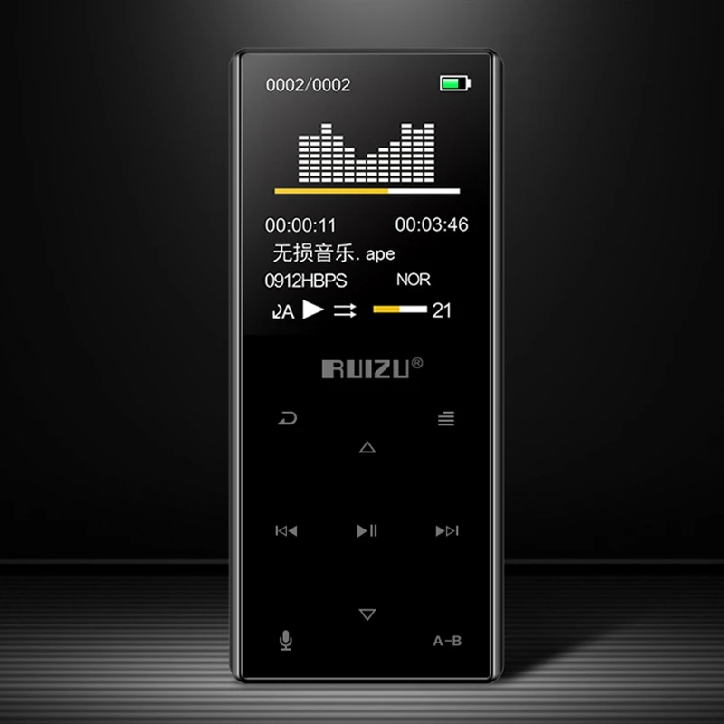 

RUIZU D29 Metal Bluetooth Lossless HiFi MP3 Player MP4 Music Video Player with Built-In Speaker Support FM,Recording,E-Book,Cloc