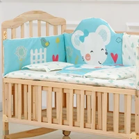 6pcsset 100 cotton baby bedding set cartoon design crib bumper baby bed protector infant cot bumper for newborns 65120cm zt28