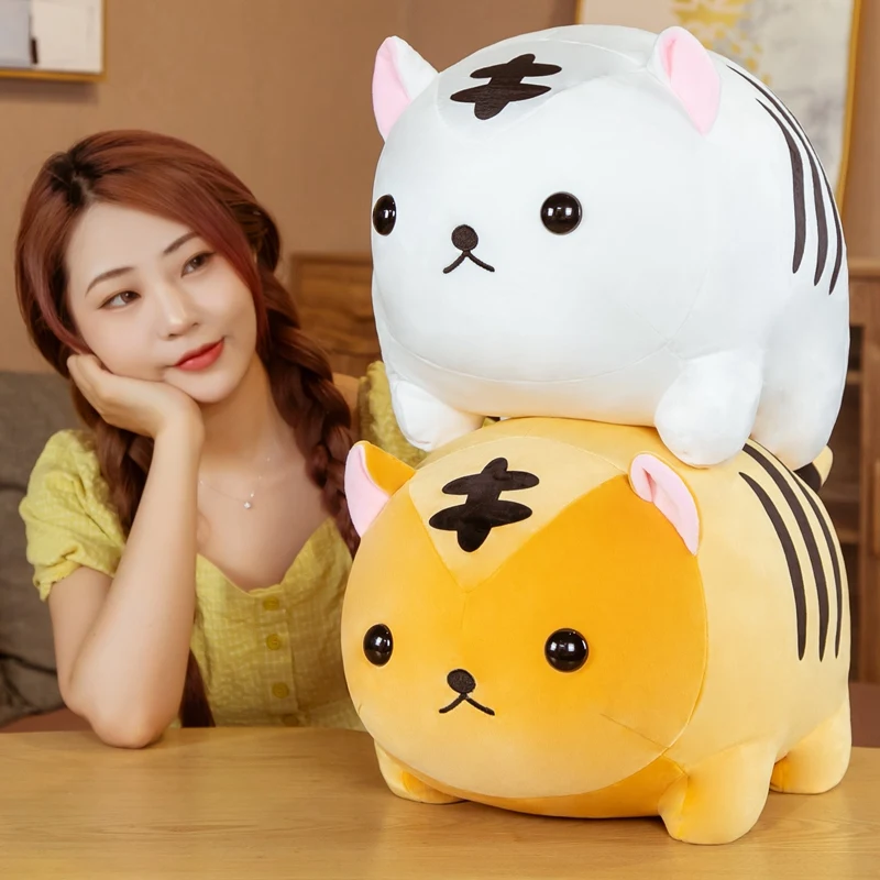 Chubby Tiger Plush Toy Down Cotton Stuffed Animal Ultra Soft Huggable Tiger Plushie Kids Babies Gift
