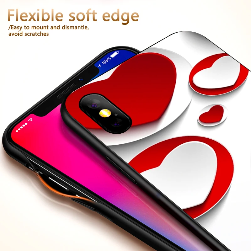 Red love Phone Case For Xiaomi Mi6 8 Lite SE MAX 3 9E 5X 6X F1 A1 A2 6 Soft Silicone Cases Cover | Мобильные телефоны и