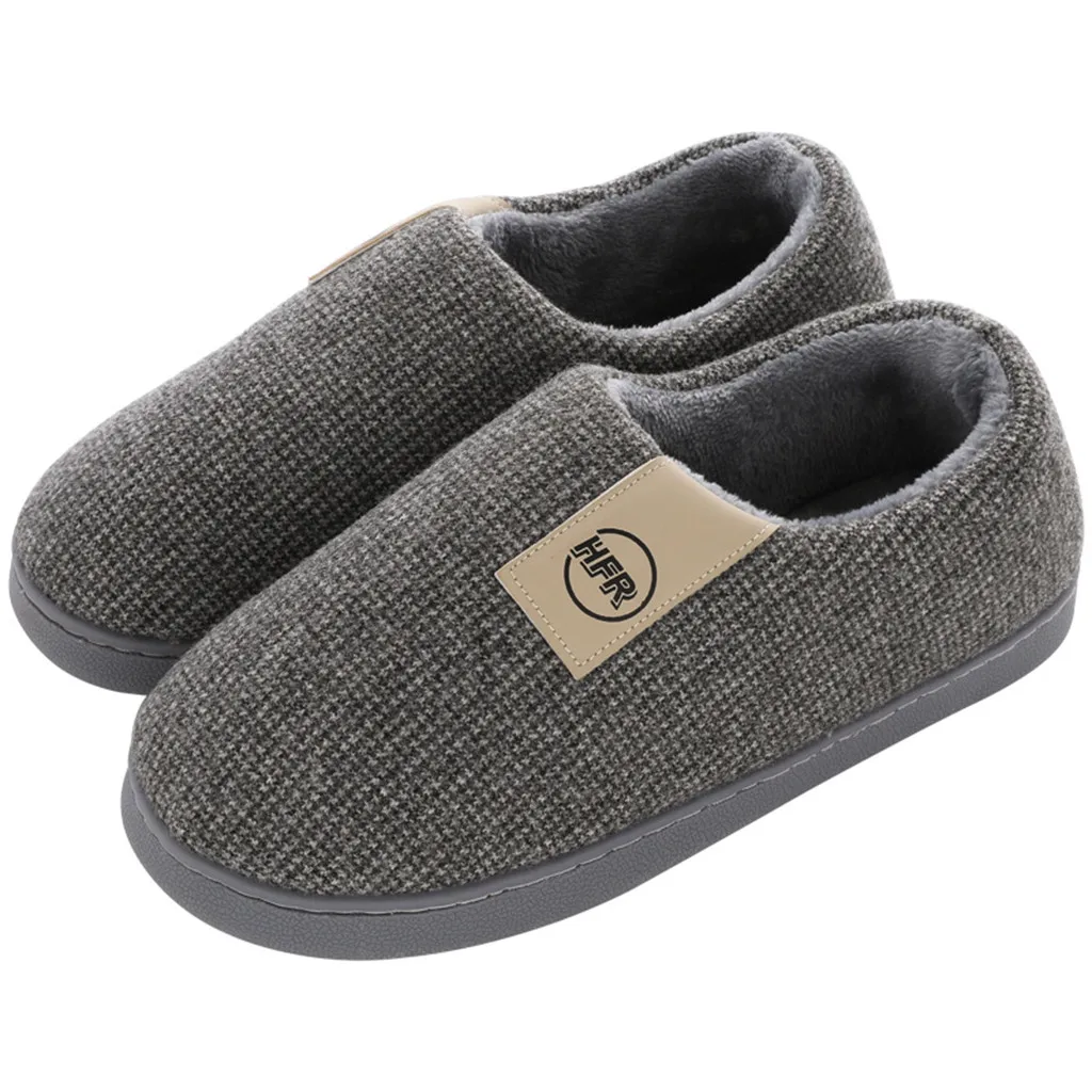 

Slippers Men Shoes Warm Home Indoor Cotton Slippers Soft Men Non Slip Floor Shoes Couple Slides For Bedroom Pantoufles De Coton