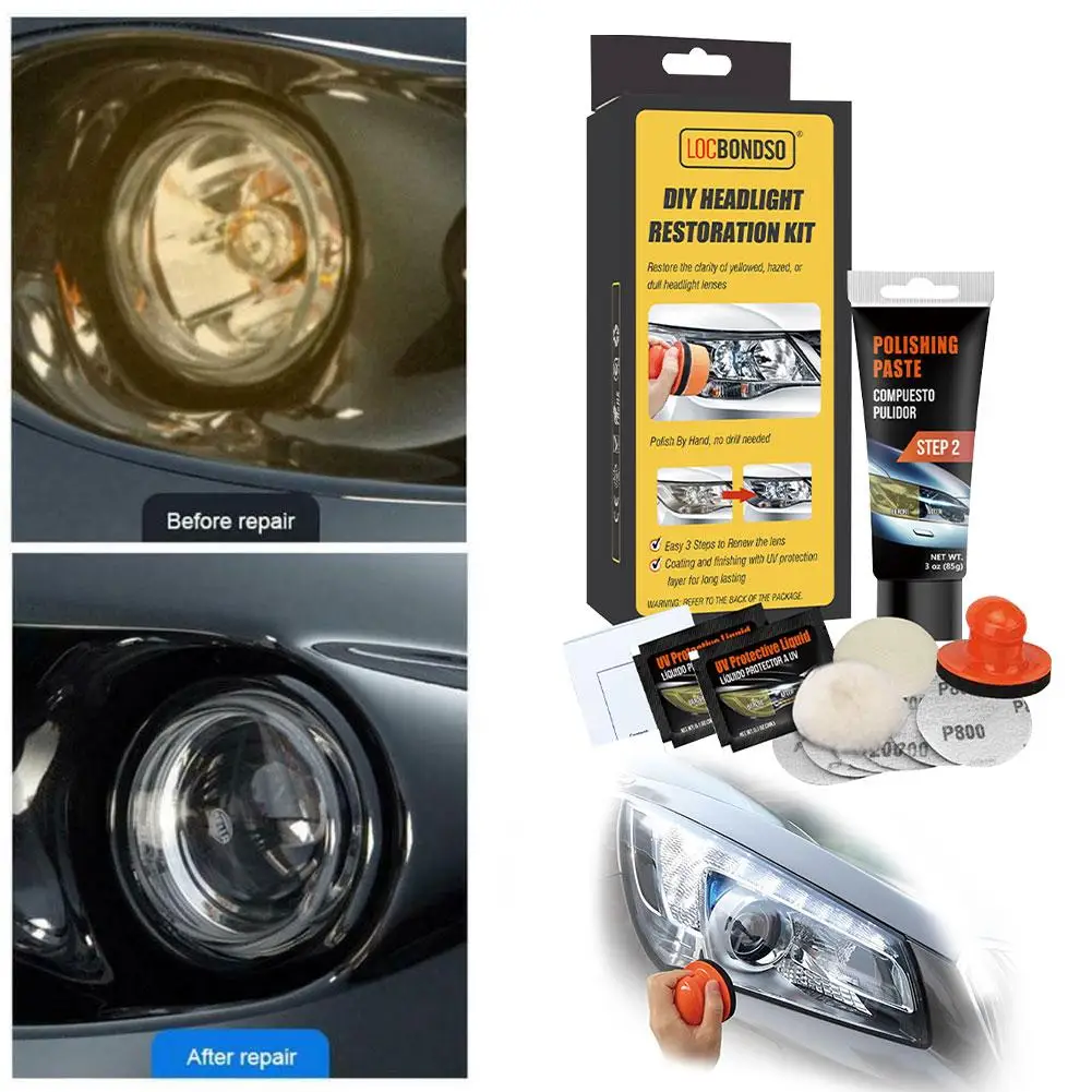 Набор для полировки и ремонта фар своими руками системы чистки средство ухода за