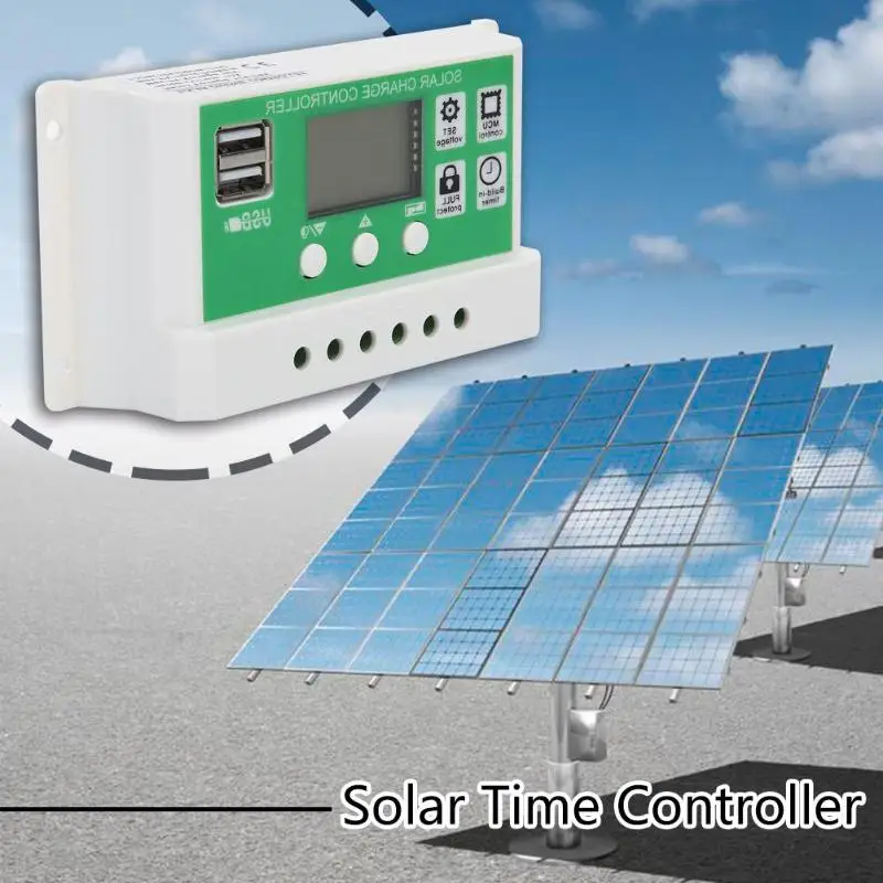 12V 24V Авто за максимальной точкой мощности Солнечный контроллер заряда ЖК-дисплей