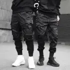 Брюки-карго мужские, в стиле хип-хоп, с завязками на щиколотке, с несколькими карманами