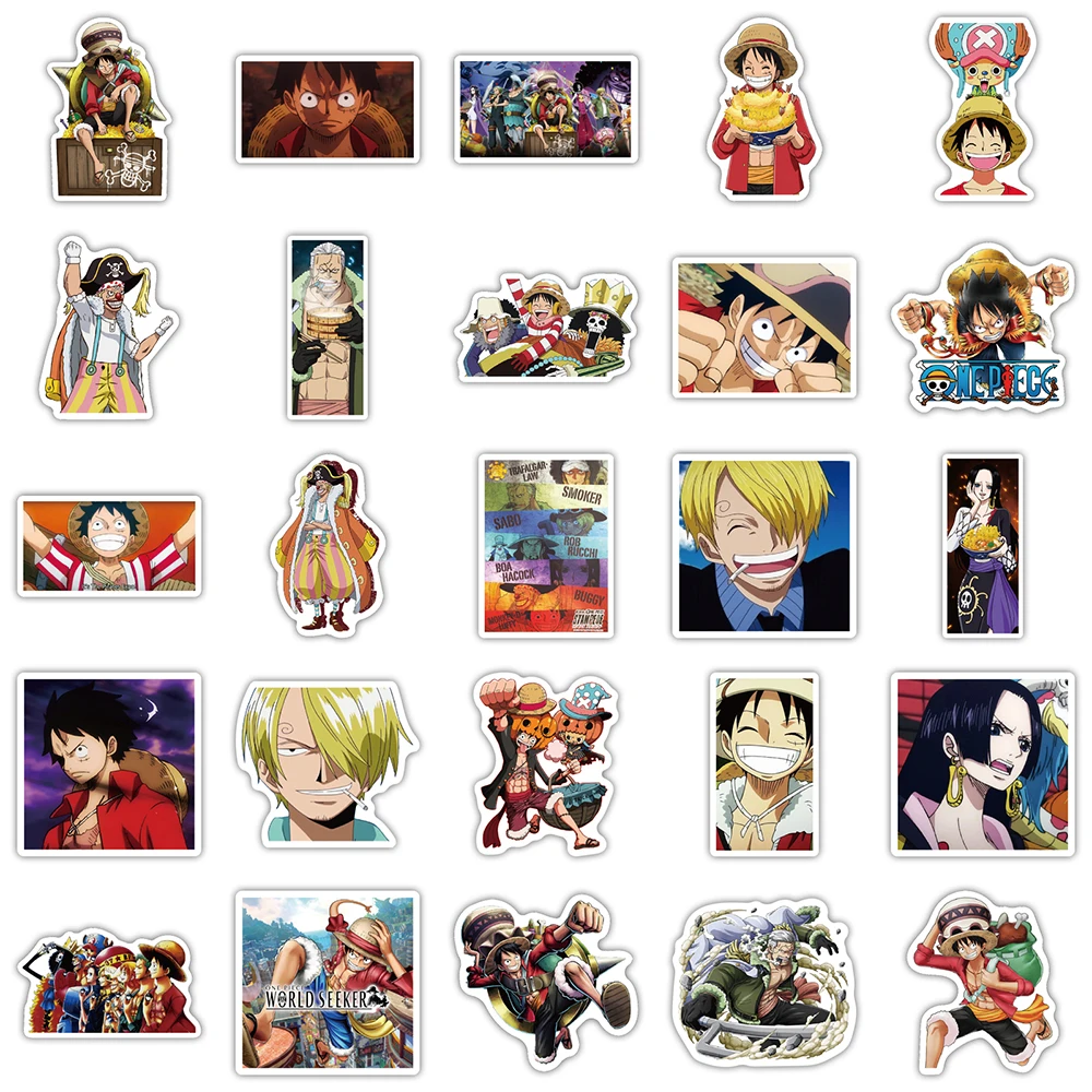 

10/30/50PCS Anime One Piece Waterproof Stickers DIY Travel Luggage Guitar Fridge Laptop