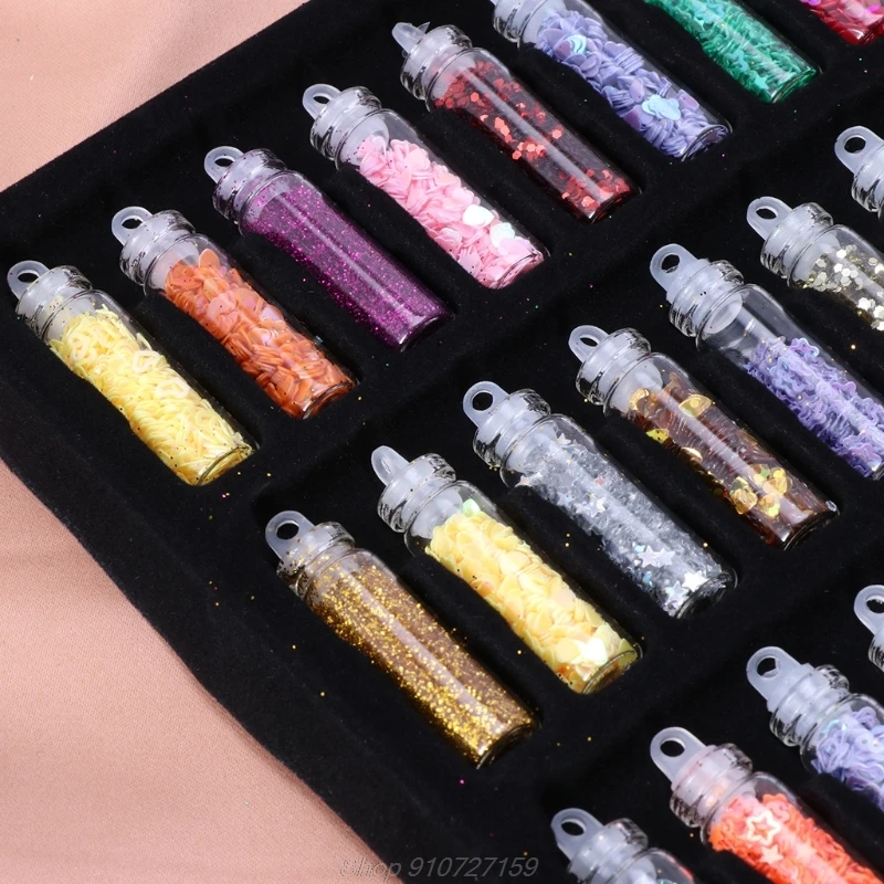 

1 Set 48 Bottles Flash Sequin Powder Decoration Silicone Mold DIY Jewelry Making D16 20 Dropshipping