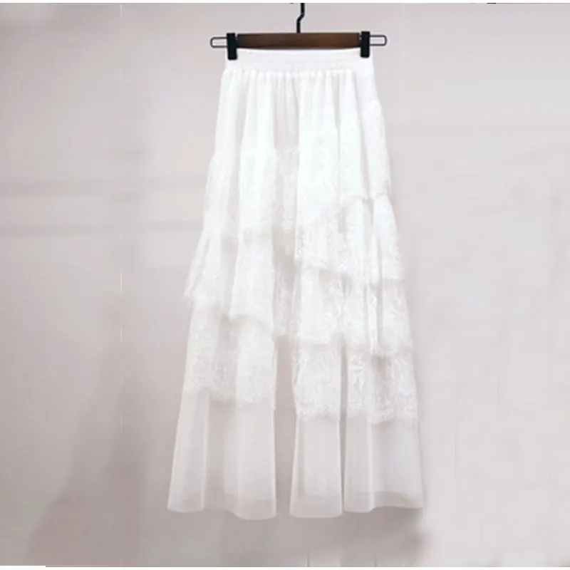 Женская ассиметричная юбка-пачка многослойная из фатина с кружевным корсетом