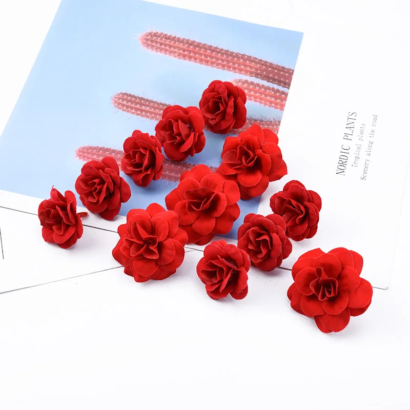 Шелковая головка розы для украшения дома аксессуары скрапбукинга diy Подарочная