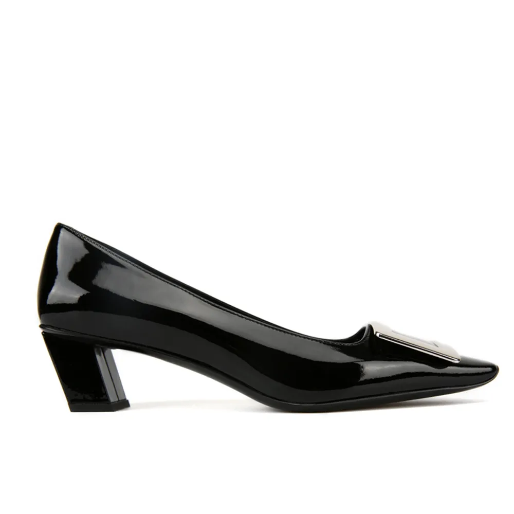 Туфли лодочки женские из натуральной кожи без застежки квадратный носок