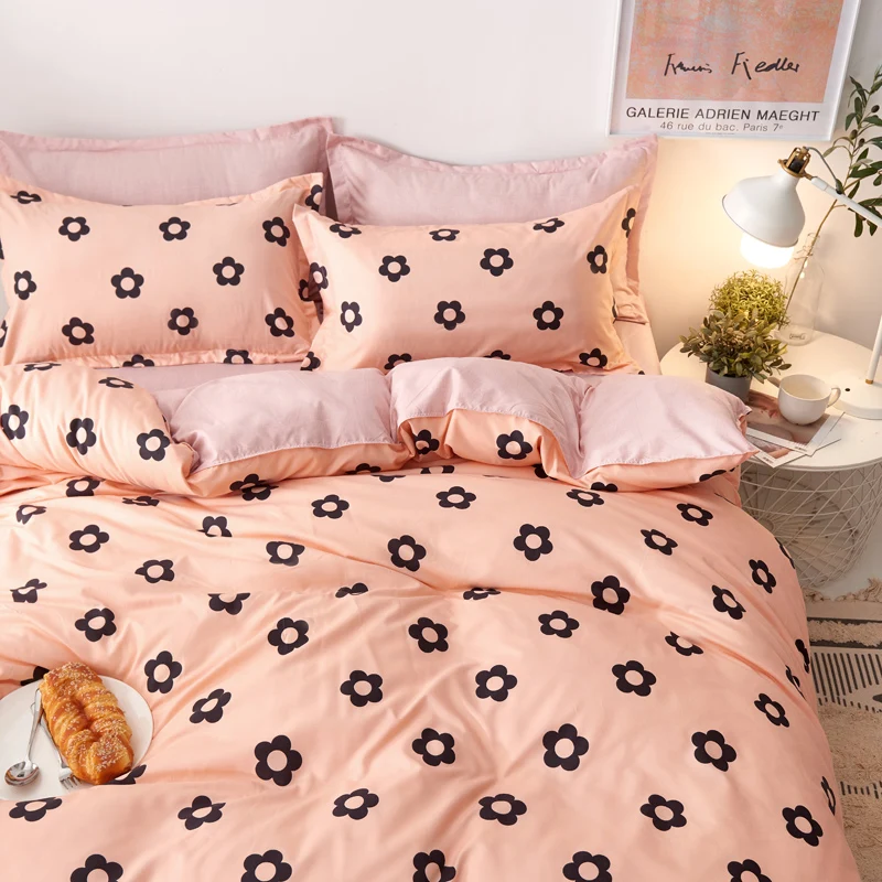 

CHICIEVE 1 Flowers Pink Plaid Comforter High Quality Bedding Sets On Sale Fashion Cheaper Price Quilt Cover Sheets Pillowcases
