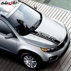 Крышка двигателя автомобиля Декор Стикеры s спортивные полоски для укладки волос виниловые наклейки в виде Фотообоев c переводными картинками авто капот Стикеры для Аксессуары для Kia Sorento