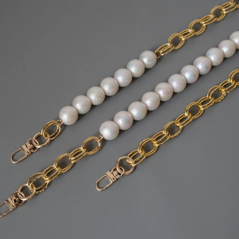 

Pearl Bags Chains Resin Metal Chians Bags Belts Handbag Strap Retro shoulder Bags Pearl Chain Shoulder Strap 30/38/76cm Handle