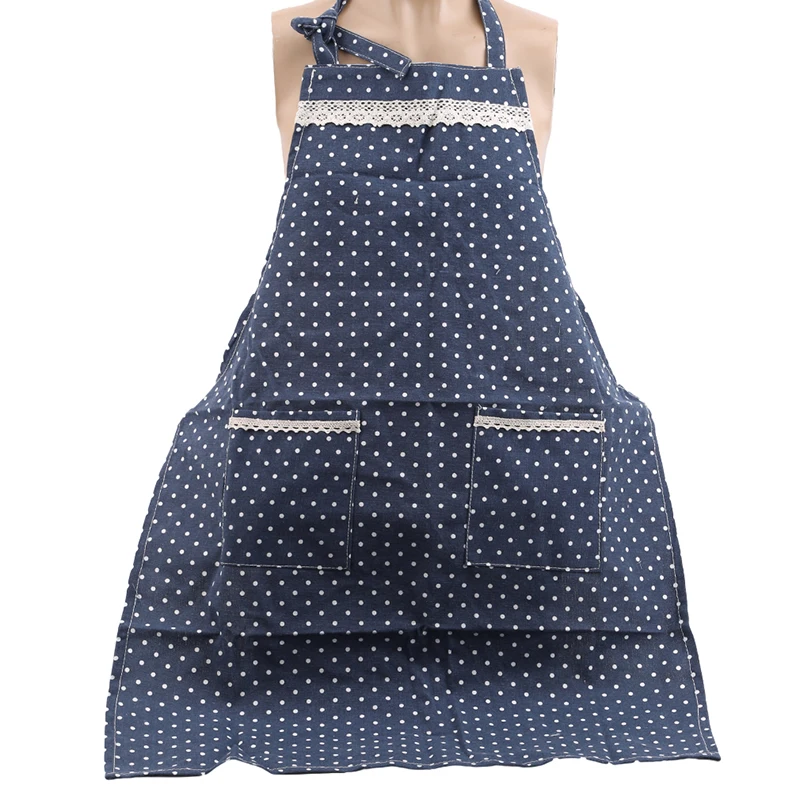 

Kitchen Oilproof half-length Apron Thick Durable Aprons Women Household Kitchen Waterproof Apron Polka Dot Lace Apron