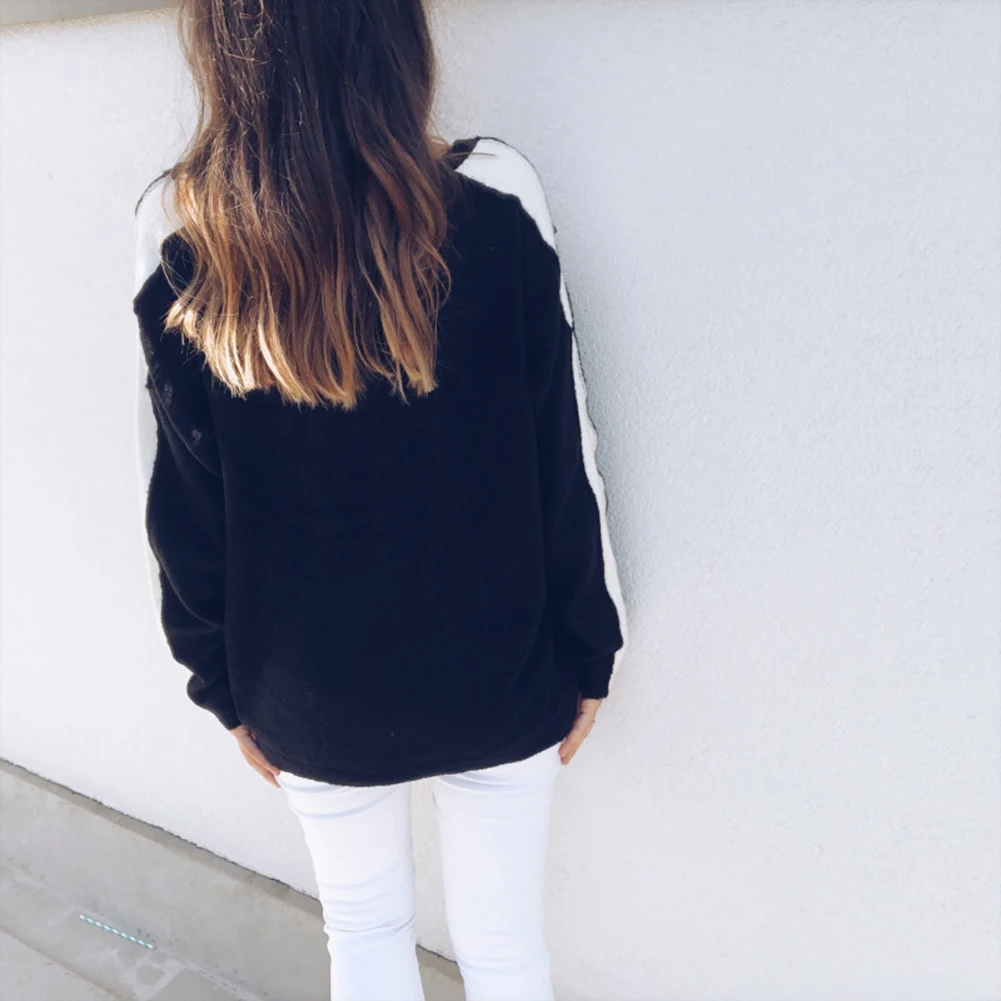 Свитер женский сексуальный глубокий v-образный вырез длинный рукав свитер