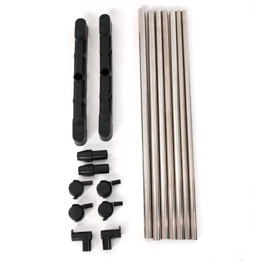 

Stainless Laundry Rack Hanging Drying Folding Single Bar Clothes Garment Organizer Closet with Shoe Rack