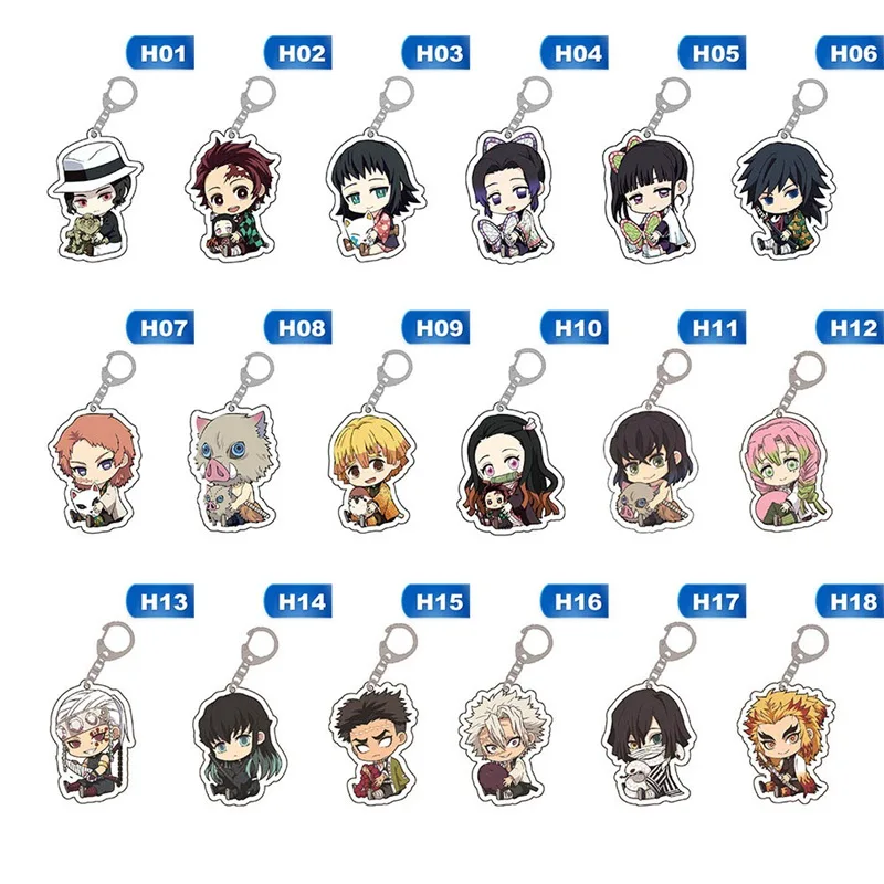 

Demon Slayer:Kimetsu no Yaiba Two-sided Acrylic Keychain Cosplay Anime Pendant Keyring Key Chains