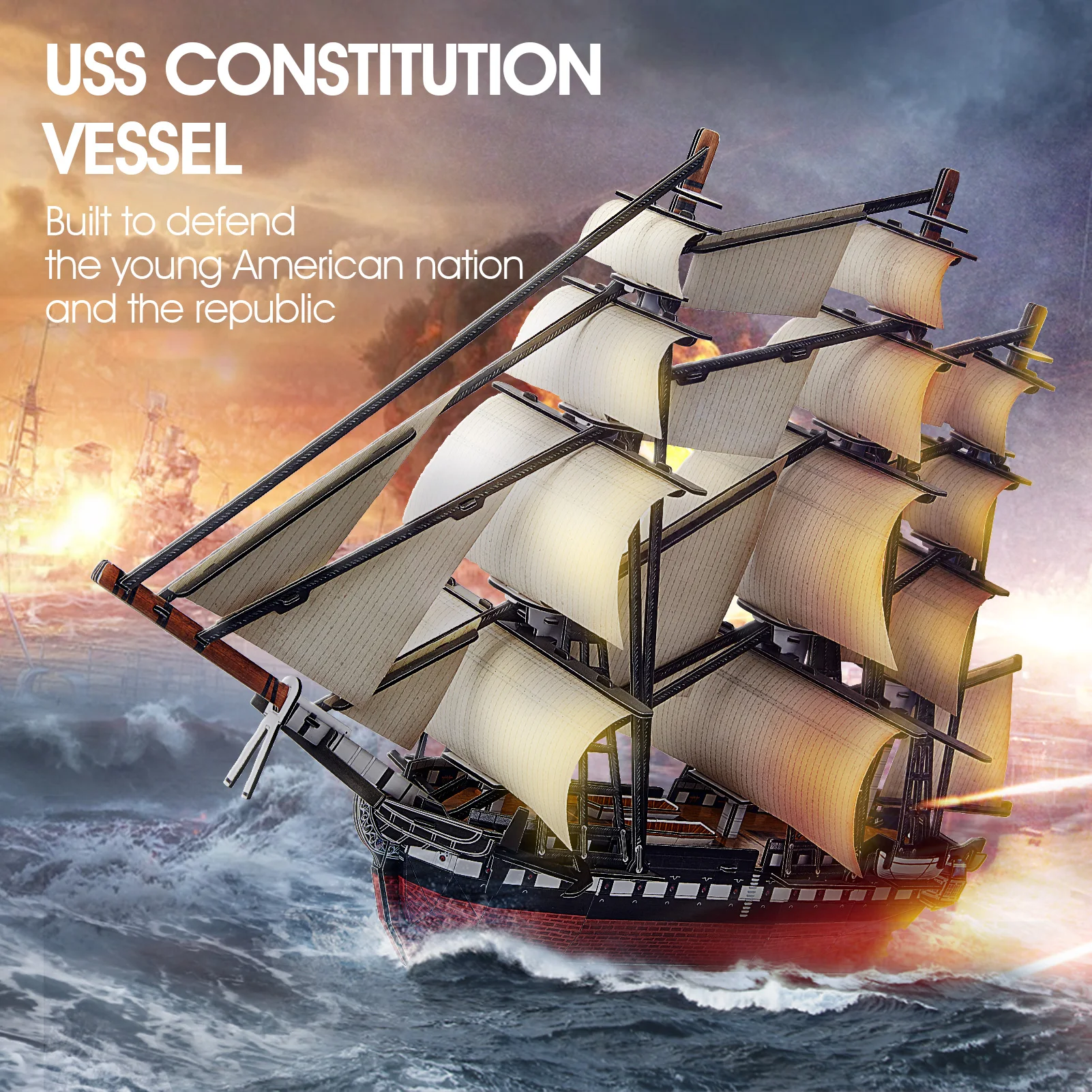 CubicFun 3D пазл USS модель корабля США ВМС строительные наборы для взрослых детей 193 шт.