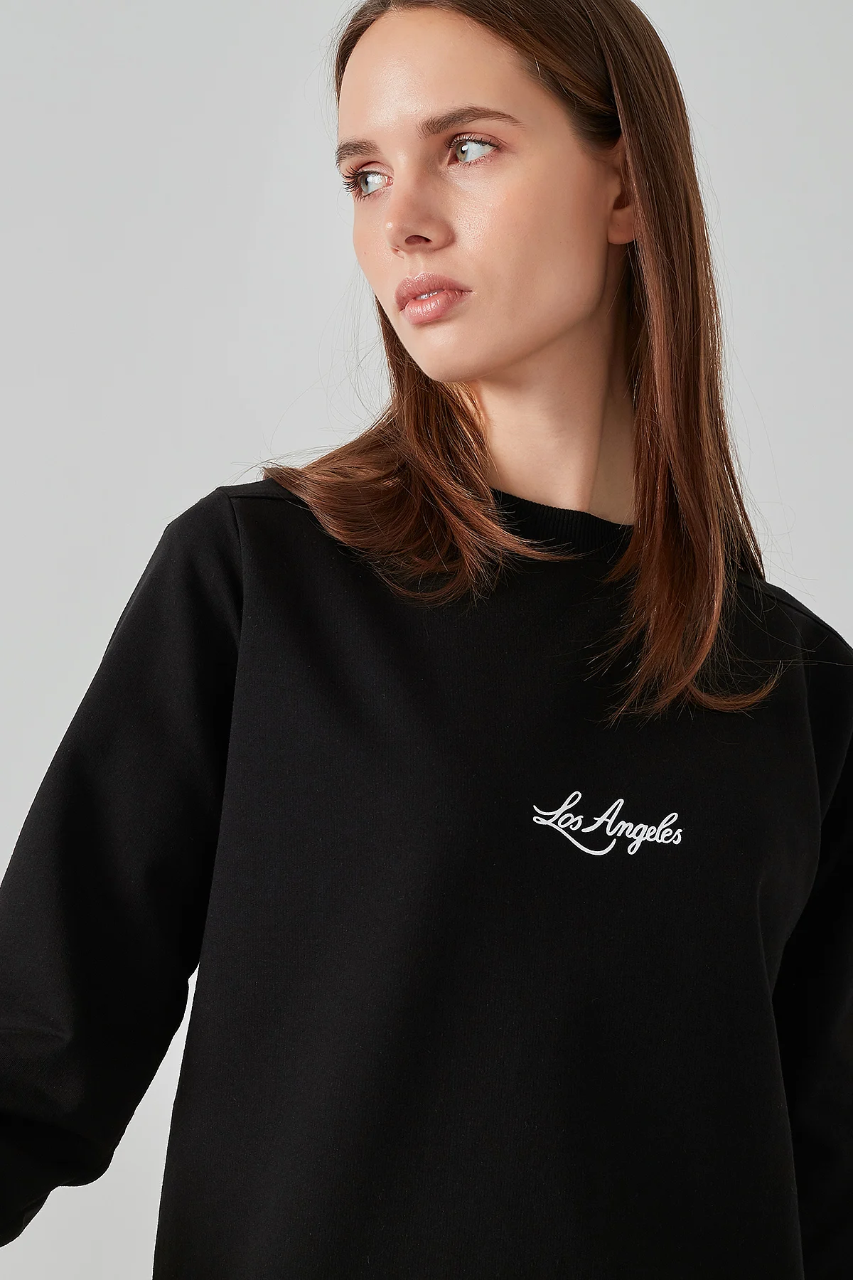 Lela Lettering Printed Sides Slits Bike Collar Oversize Tunik WOMEN TUNIC 5203032 | Женская одежда