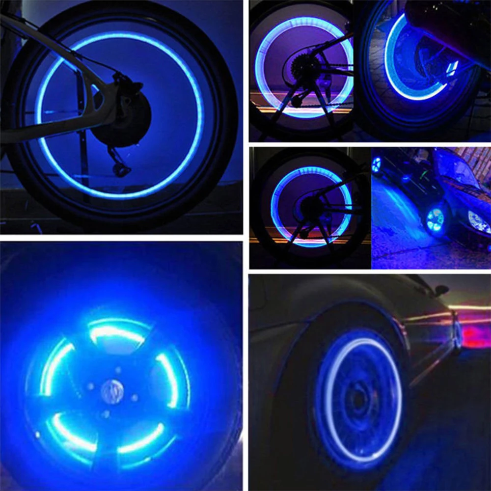 

2/4/8PCs Mountain Bike Bicycle Valve Core LED Light Outdoor Cycling Flash Spoke Lamp Bike Wheel Tire Light Riding Accessories