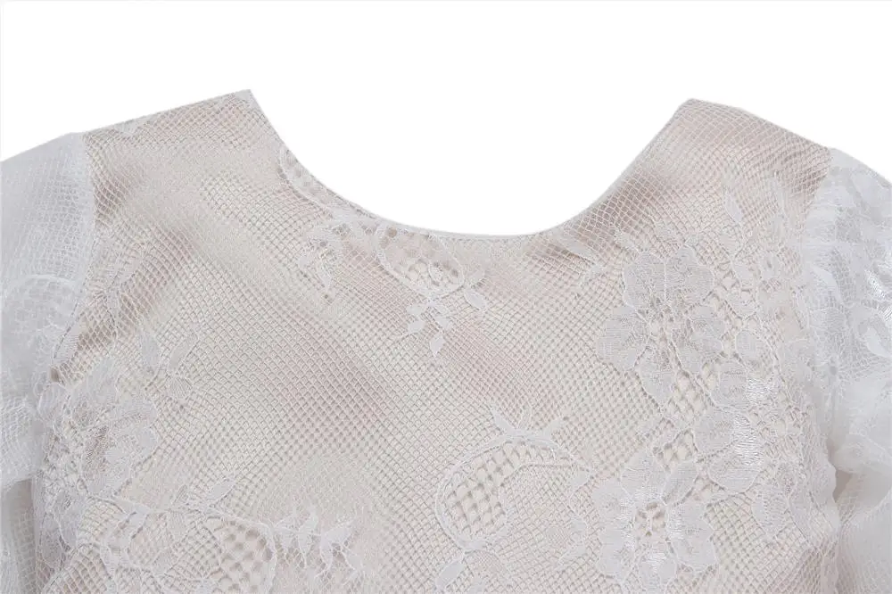 Кружевное платье с рукавами для маленьких девочек наряд первого дня рождения