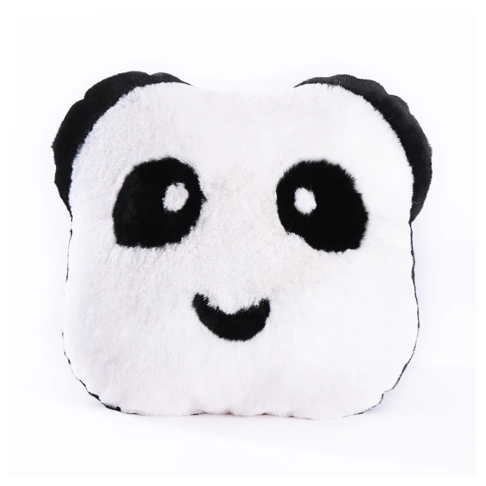 cartoon panda printed Soft Faux Fur Pillows Case Plush Cushion Cover Pink Blue Purple Warm Living Room Bedroom | Дом и сад