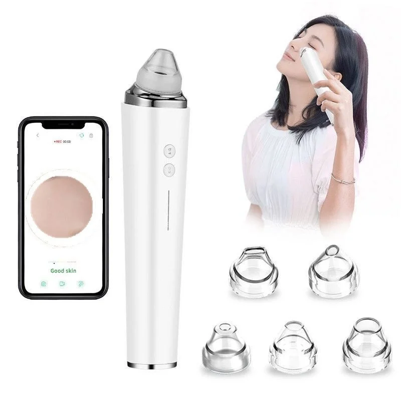 

WiFi Camera Visual Face Blackhead Remover Vacuum Suction Pore Cleaner Face Deep Nose Cleasning Pimple Removal With 6 heads Tool