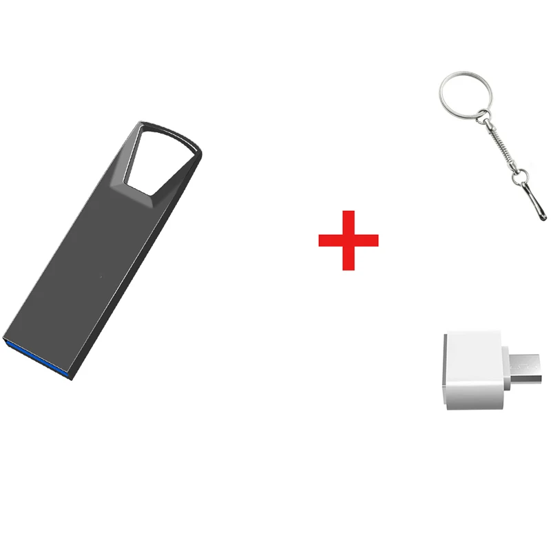 Мини usb флеш-накопитель, металлическая флешка, usb 3,0, карта памяти для ключей, 128 ГБ, 64 ГБ, 16 ГБ, 8 ГБ, 4 Гб, 32 ГБ, флеш-накопитель, u-диск, сделанный на заказ с логотипом - Цвет: free micro adapter